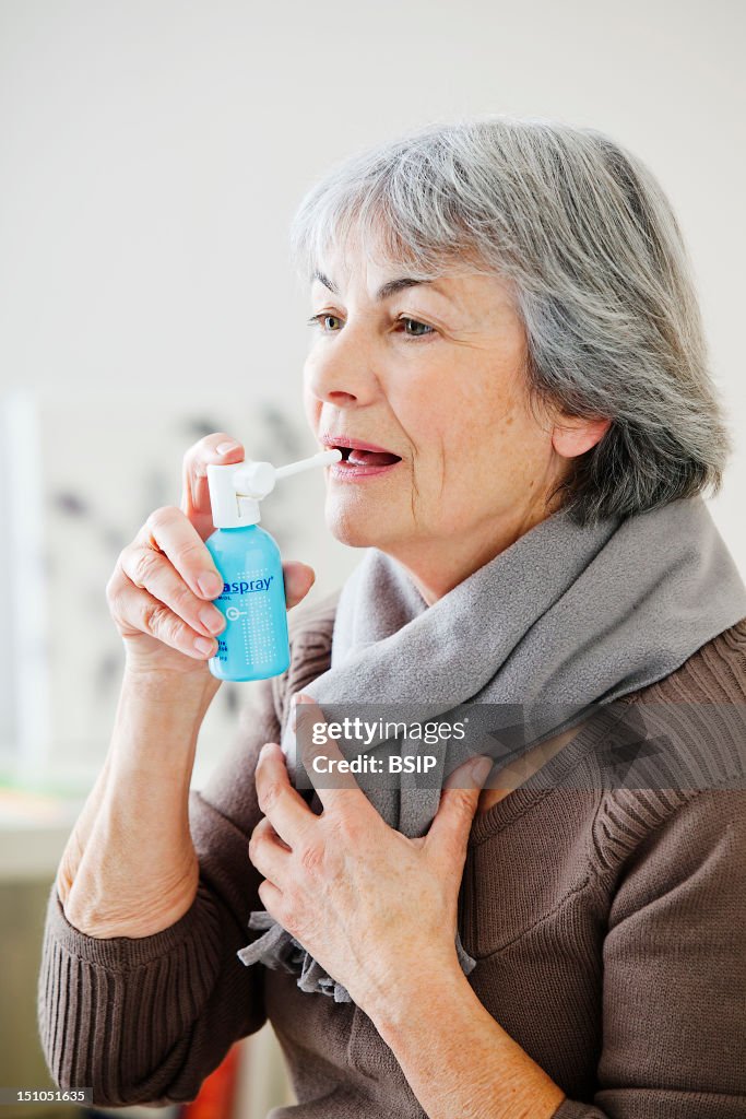 Using Mouth Spray Elderly Person Using Mouth Spray News Photo - Getty Images