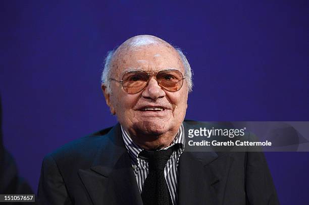 Director Francesco Rosi wins the Golden Lion for Lifetime Achievement award during the World Restoration Premiere of "The Mattei Affair" during the...