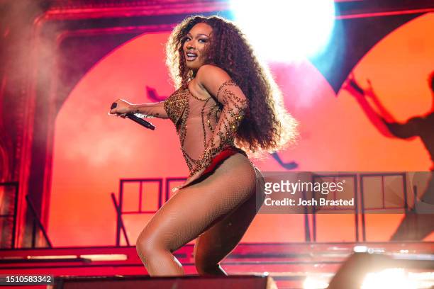Megan Thee Stallion performs during day 3 of the 2023 ESSENCE Festival Of Culture™ at Caesars Superdome on July 02, 2023 in New Orleans, Louisiana.