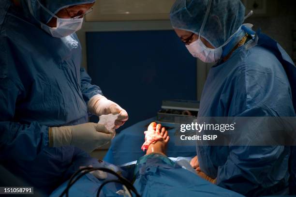 Photo Essay At Alleray Labrouste Clinic, Paris, France. Surgery Of A Hallux Valgus.