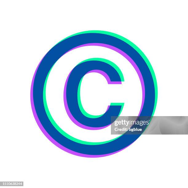 copyright. icon with two color overlay on white background - copyright symbol transparent background stock illustrations