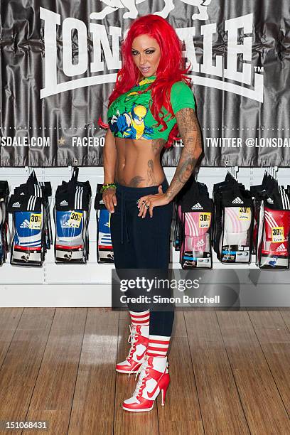 Jodie Marsh presents Loaded Glamour Girl Wrestling at Lillywhites on August 31, 2012 in London, England.