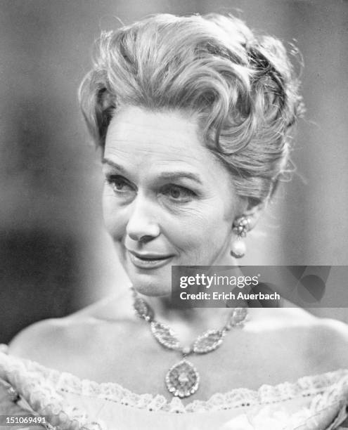 German soprano Dame Elisabeth Schwarzkopf as the Marschallin in a production of the Richard Strauss opera 'Der Rosenkavalier' for BBC Television,...