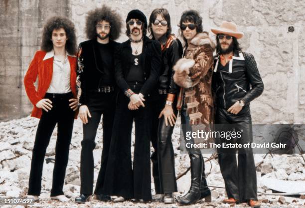 Rock group The J. Geils Band pose for a portrait on June 4, 1974 in New York City, New York.