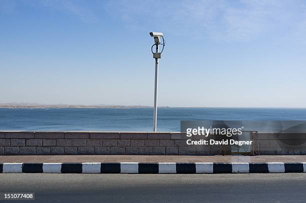 Water security is a major issue in the future of Egypt. A security camera watches the high damn with Lake Nasr backed up behind it, March 15, 2012.