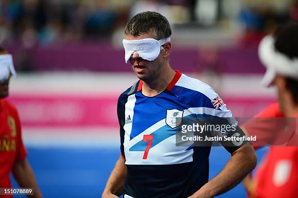 David Clarke of Great Britain during the Men's Team Football 5-a-side match between Great Britain and Spain on Day 2 of the London 2012 Paralympic...