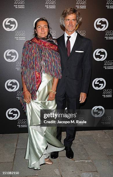 Nicoletta Barilla and Guido Barilla attend the Gucci Award for Women in Cinema at The 69th Venice International Film Festival at Hotel Cipriani on...