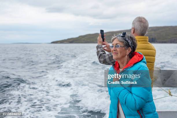 feeling the fresh air on her face - boat wake side view stock pictures, royalty-free photos & images