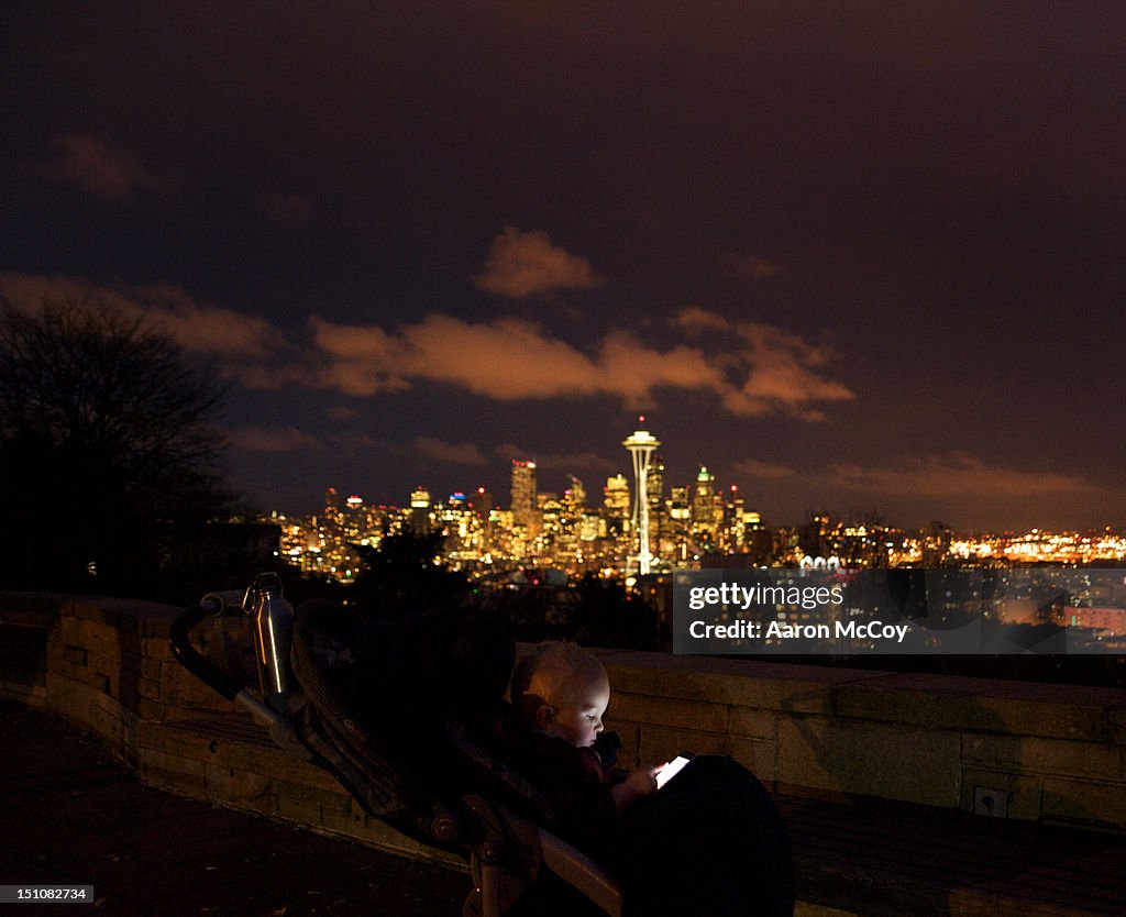 Night text in Seattle