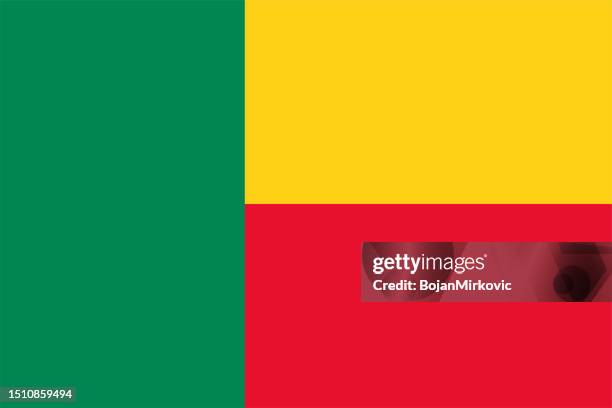 ilustrações, clipart, desenhos animados e ícones de bandeira do benim. vetor - bandeira do benim