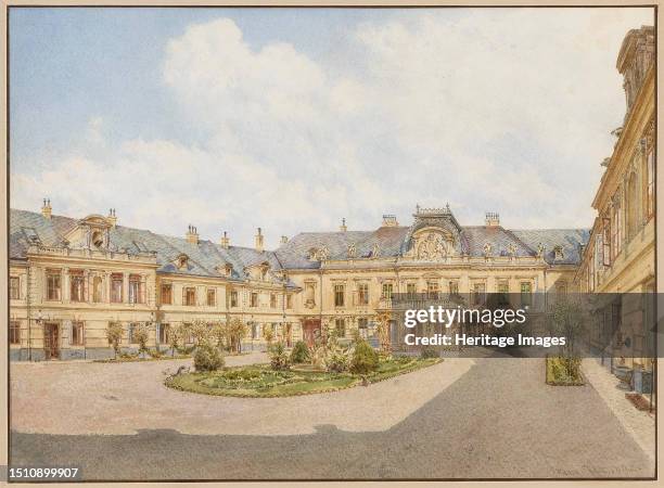 Palace of Archduke Karl Ludwig of Austria in Vienna, view of the courtyard, 1892. Private Collection. Creator: Alt, Franz .