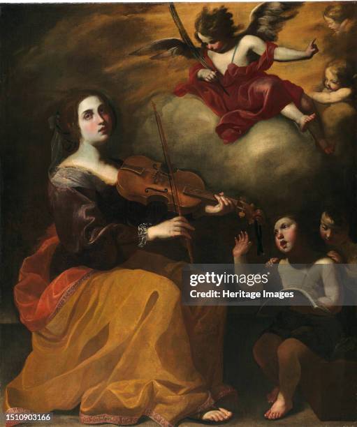 Saint Cecilia, Second Quarter of the 17th century. Private Collection. Creator: De Rosa , Diana .