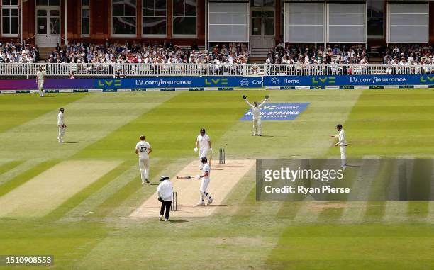 Alex Carey of Australia stumps Jonny Bairstow of England during Day Five of the LV= Insurance Ashes 2nd Test match between England and Australia at...