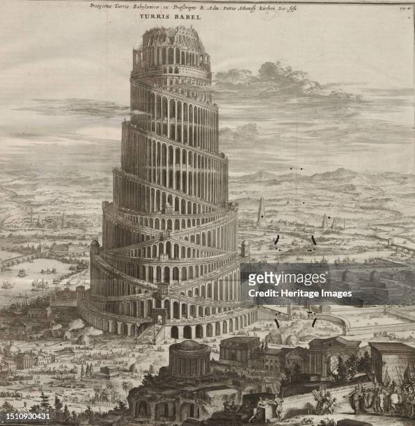Illustration for the "Turris Babel" by Athanasius Kircher, 1679. Found in the collection of the University Library Heidelberg. Creator: Decker,...