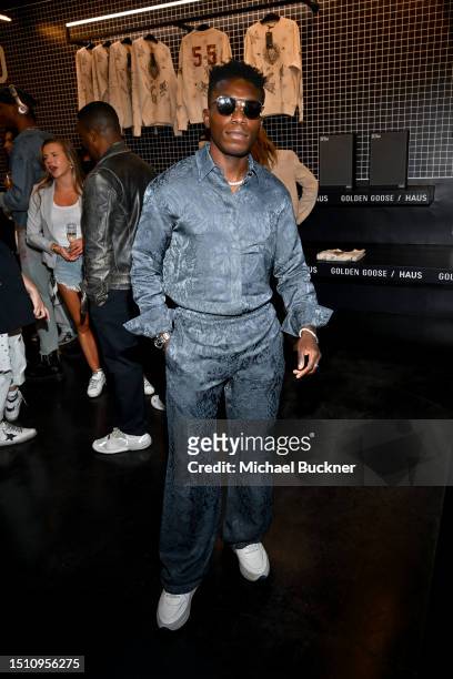 Olly Sholotan at the celebration for the Golden Goose x Dr. Woo exclusive "Dreamed By" collection held at Maxfield LA on July 6, 2023 in Los Angeles,...