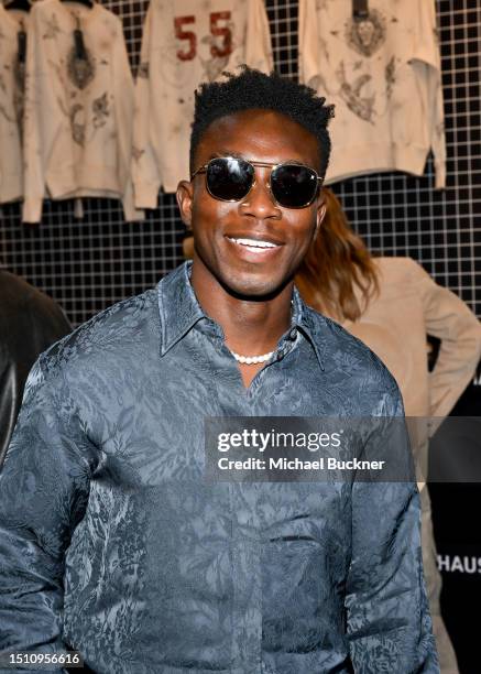 Olly Sholotan at the celebration for the Golden Goose x Dr. Woo exclusive "Dreamed By" collection held at Maxfield LA on July 6, 2023 in Los Angeles,...