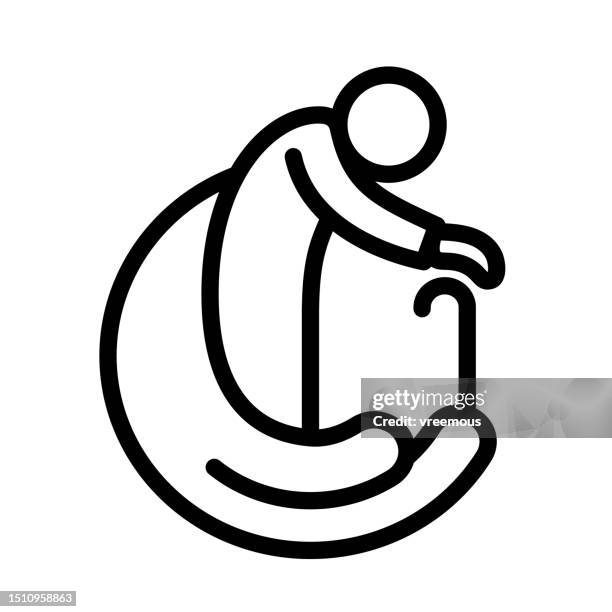 hospice and community outreach icon - aging process stock illustrations