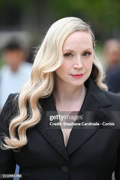 Gwendoline Christie attends the Schiaparelli Haute couture Fall/Winter 2023/2024 show as part of Paris Fashion Week on July 03, 2023 in Paris, France.