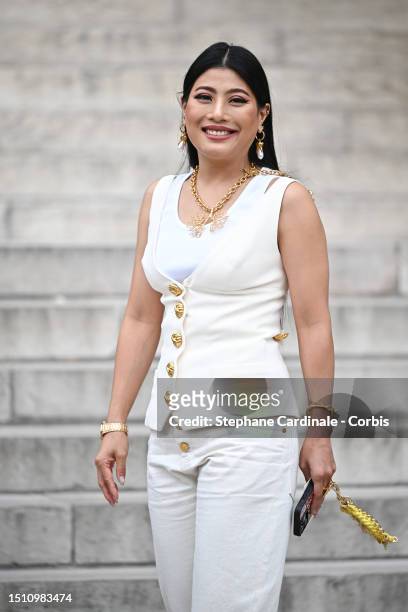 Princess of Thailand Sirivannavari Nariratana Rajakanya attends the Schiaparelli Haute couture Fall/Winter 2023/2024 show as part of Paris Fashion...