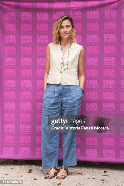 Anna Foglietta attends the "Una Nessuna Centomila" Presentation on July 03, 2023 in Rome, Italy.