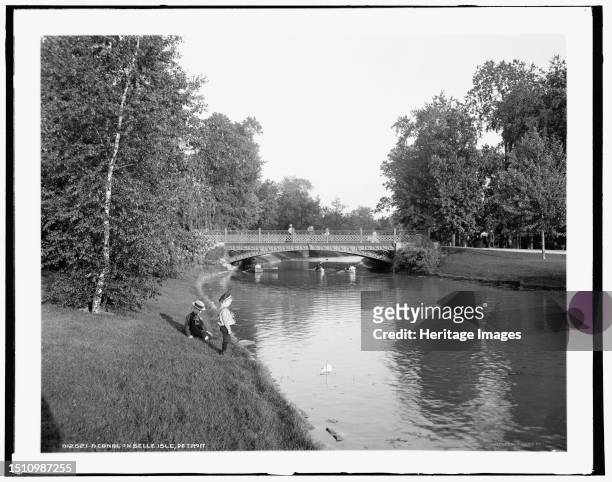 Canal on Belle Isle, Detroit, between 1890 and 1901. Creator: Unknown.