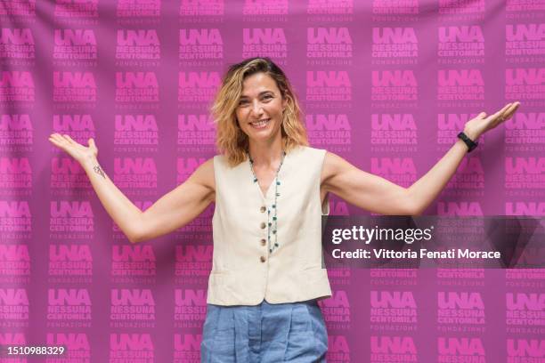 Anna Foglietta attends the "Una Nessuna Centomila" Presentation on July 03, 2023 in Rome, Italy.