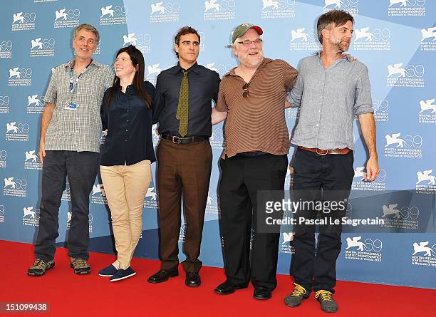 Producer Daniel Lupi, producer JoAnne Sellar, actor Joaquin Phoenix, actor Philip Seymour Hoffman and director/writer Paul Thomas Anderson attend...