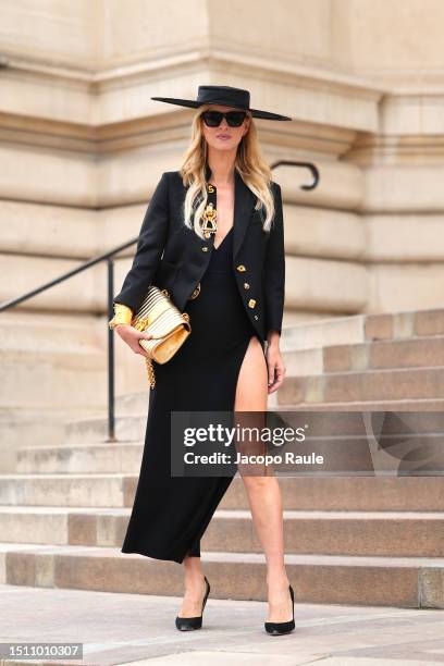 Nicky Hilton attends the Schiaparelli Haute couture Fall/Winter 2023/2024 show as part of Paris Fashion Week on July 03, 2023 in Paris, France.