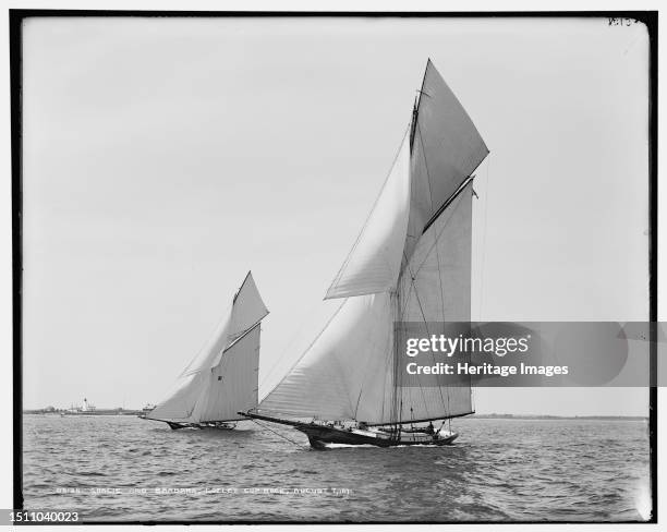 Gracie and Barbara, Goelet Cup Race, 1891 Aug 7. Creator: Unknown.