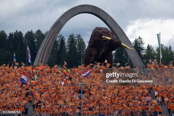 Max Verstappen fans during the F1 Grand Prix of Austria at Red Bull Ring on July 02, 2023 in Spielberg, Austria.