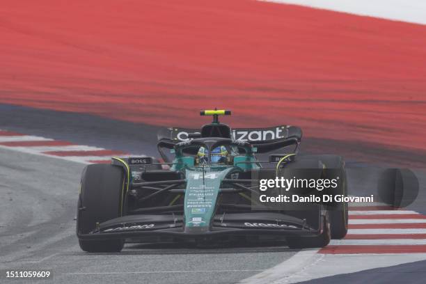 Fernando Alonso of Spain and Aston Martin during the F1 Grand Prix of Austria at Red Bull Ring on July 02, 2023 in Spielberg, Austria.