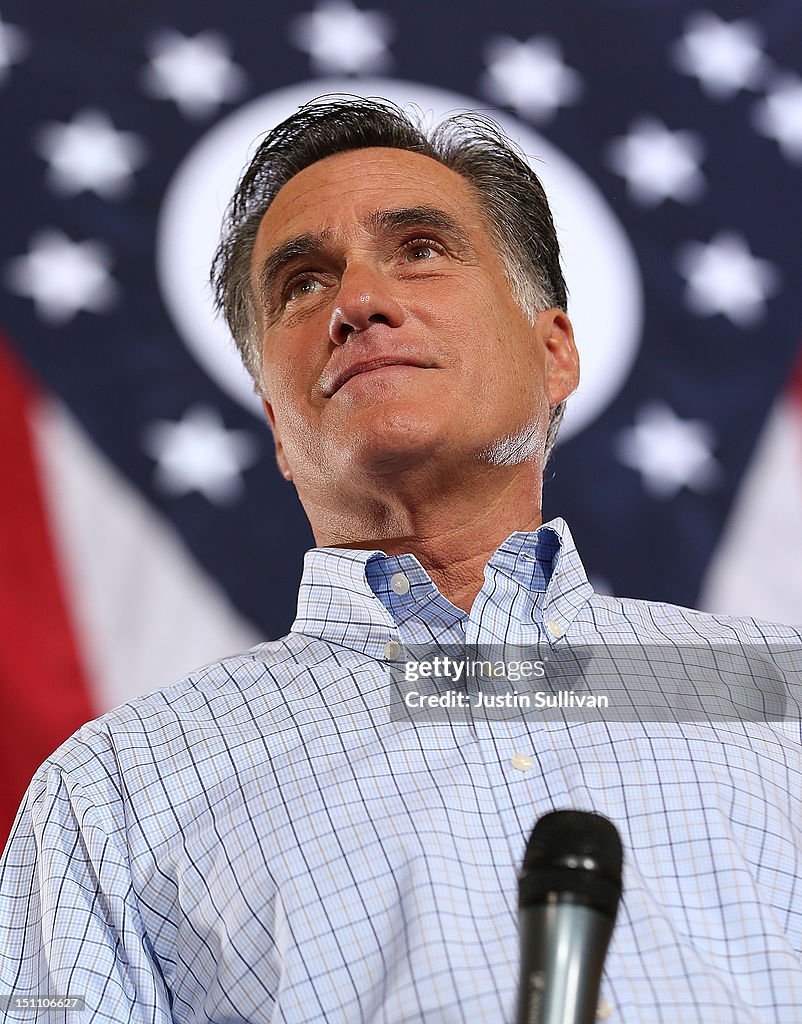Mitt Romney Attends Victory Rally In Cincinnati