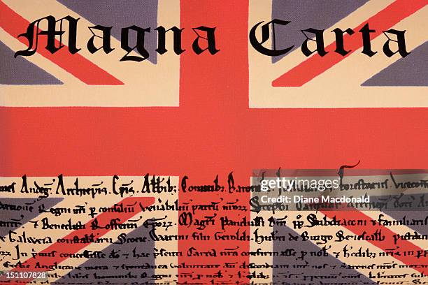 the union jack and the magna carta - マグナカルタ憲章 ストックフォトと画像