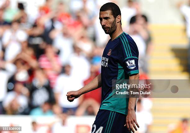 Carlos Cuellar of Sunderland during the Premier League match between Swansea City and Sunderland at Liberty Stadium on September 1, 2012 in Swansea,...