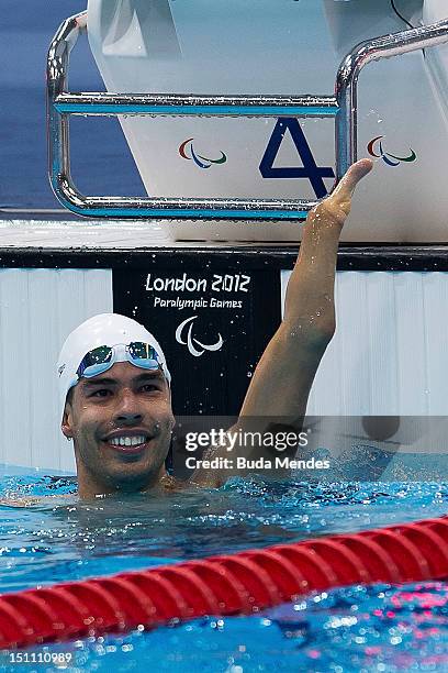 Daniel Dias of Brazil competes in the Men's 200m freestyle during the 3rd Day of the London 2012 Paralympic Games at Aquatics Centre on September 01,...