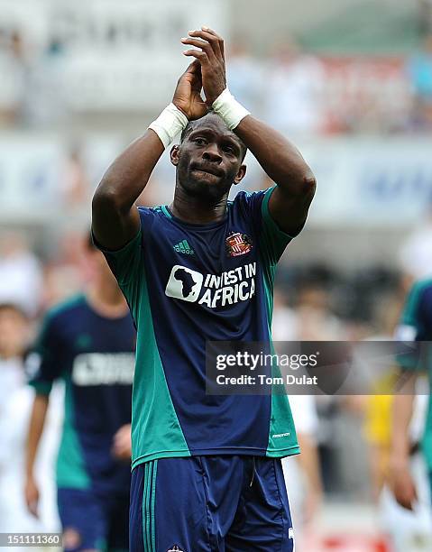 Louis Saha of Sunderland during the Premier League match between Swansea City and Sunderland at Liberty Stadium on September 1, 2012 in Swansea,...