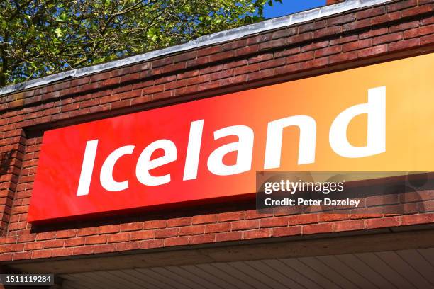 Epsom, Surrey,ENGLAND Iceland External Store Sign Epsom Surrey England.