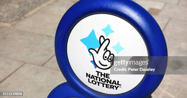 Epsom, Surrey,ENGLAND External National Lottery Sign Epsom, Surrey, England.