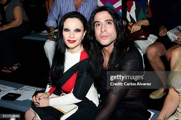 Mario Vaquerizo and wife Alaska attend a fashion show during the Mercedes Benz Madrid Fashion Week Spring/Summer 2013 at Ifema on September 1, 2012...