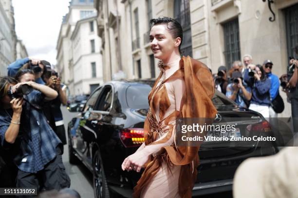 Maisie Williams is seen during the Haute Couture Fall/Winter 2023/2024 as part of Paris Fashion Week on July 03, 2023 in Paris, France.