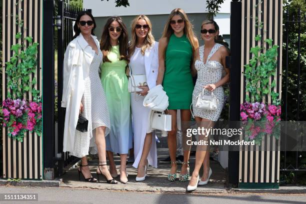 Lauren Silverman, Ashley Roberts, Amanda Holden and her daughter Lexi attend day one of the Wimbledon Tennis Championships at All England Lawn Tennis...