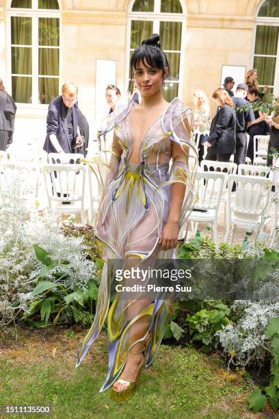 Camila Cabello attends the Iris Van Herpen Haute couture Fall/Winter 2023/2024 show as part of Paris Fashion Week on July 03, 2023 in Paris, France.