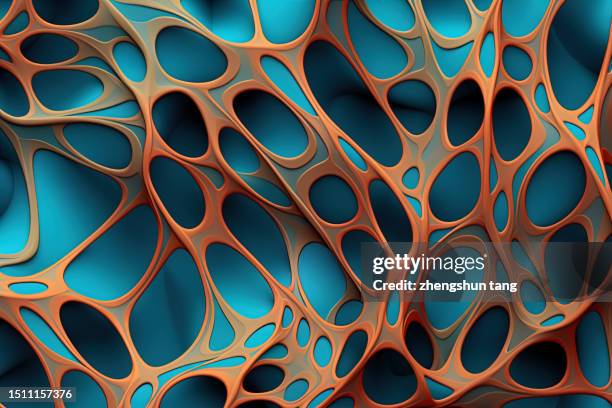 abstract 3d openwork background resembling structure of bird's skeleton under microscope. - elektronenmicroscopisch-beeld stockfoto's en -beelden