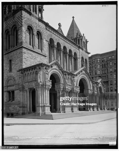 Trinity Church, Boston, the porch, circa 1900. Creator: Unknown.