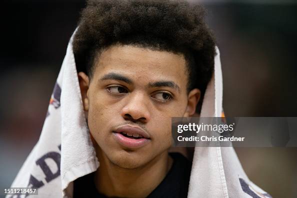 Keyonte George Hair Keyonte George of the Utah Jazz leaves the court after the NBA Summer ...