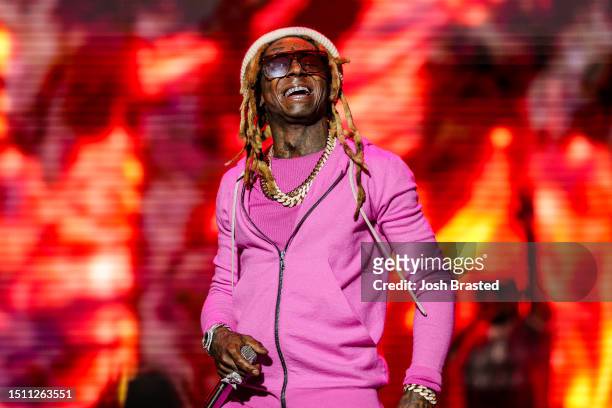 Lil Wayne performs during day 3 of the 2023 ESSENCE Festival Of Culture™ at Caesars Superdome on July 02, 2023 in New Orleans, Louisiana.