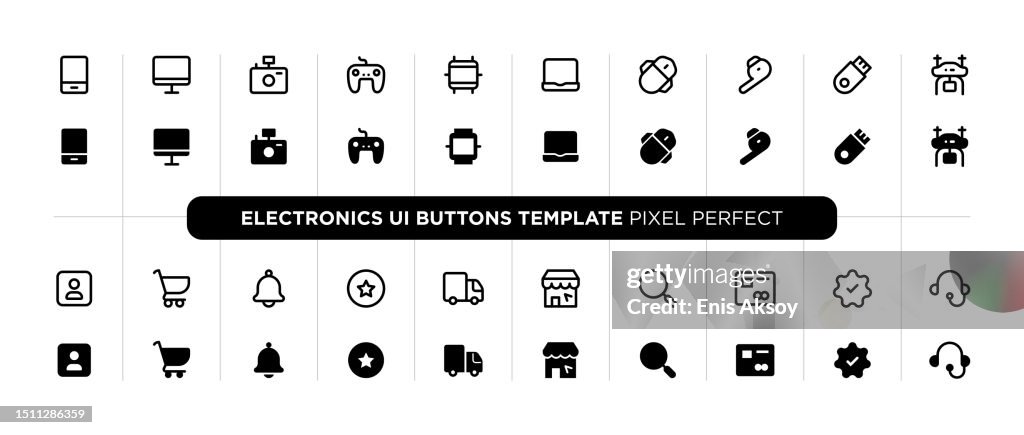 Electronics User Interface Buttons Template High-Res Vector Graphic ...