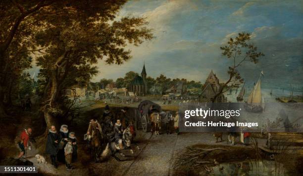 Landscape with Figures and a Village Fair , 1615. Creator: Adriaen van de Venne.