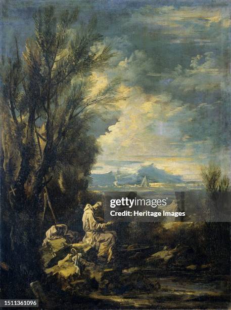 Landscape with Saint Bruno ?, 1700-1749. Creator: Alessandro Magnasco.