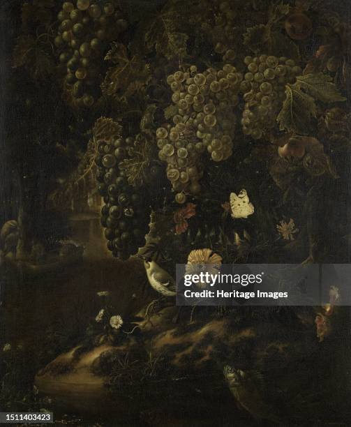 Grapes, Flowers and Animals, 1665-1719. Creator: Isac Vromans.